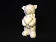 Гіпсова фігурка для розфарбовування "Ведмедик Love" МШ-116 з фарбами та пензлем, фото 1
