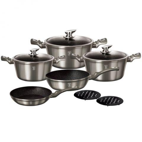 Комплект посуду BERLINGER HAUS Carbon Metallic Line 10 пр Колір вуглець 1219NBH