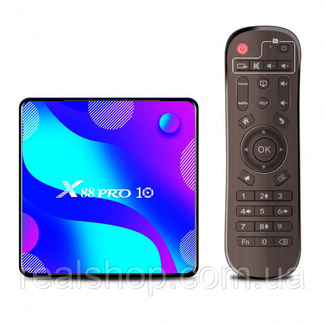Смарт-приставка X88 Pro 10 2 GB/16 GB Android 10.0 Smart TV Смарт ТВ Приставка 4K