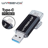 Флеш накопичувач 128 GB + OTG Type-С 3.0 WANSENDA Black
