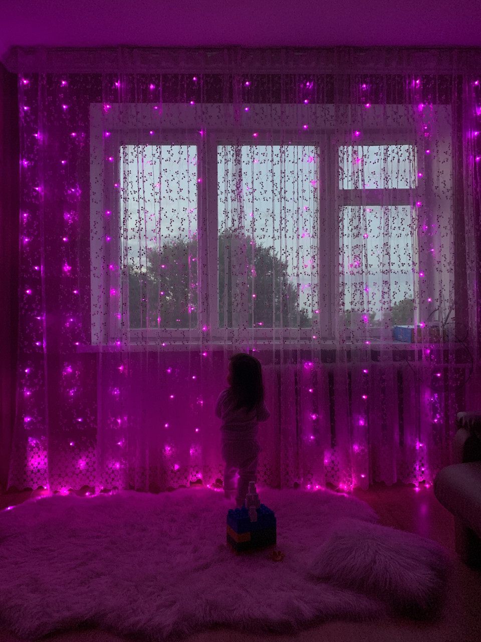 Світлодіодна гірлянда штора завісу "Бахрома" 3*3м 200LED USB 16 кольорів