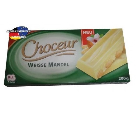Шоколад білий Choceur Weisse Mandel з мигдалем 200 г Німеччина