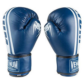 Боксерські рукавички сині 8oz Venum, PVC-19, фото 2