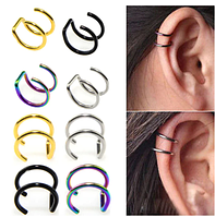 Сережки обманки для пірсингу сталь зовні 14 мм усередині 9 мм