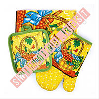 Кухонний набір 3в1 прихватки рукавичка рушник