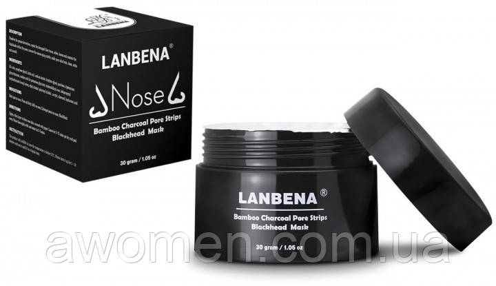 Маска для обличчя Lanbena Bamboo Charcoal проти чорних цяток 30 g + 60 стикерів