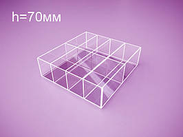 Акриловый контейнер для товаров 200х200х70 мм на 8 отделений Ташута  (35-13036-01)