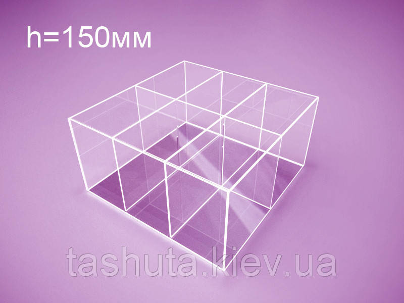 Акриловый лоток, органайзер для товаров 200х200х150 мм на 6 ячеек Ташута  (35-13033-01)
