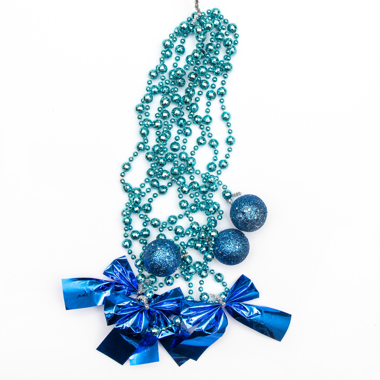 Ялинкова іграшка підвіска з прикрасами, 2,7 м, синій, пластик, текстиль (472093-4), фото 1