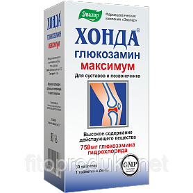 Хонда глюкозамін максимум для відновлення хрящової тканини суглобів 30 таблеток Евалар