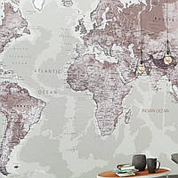 Фотошпалери безшовні флізелінові екологічно чисті One more map карта світу англійською мовою