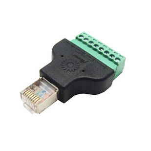 Перехідник RJ45 8P8C вита пара роз'єм тато - клемники 8pin