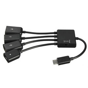 MicroUSB OTG 3-портовий хаб, адаптер для зарядки