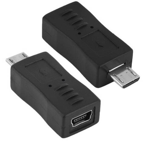 Перехідник адаптер miniUSB мама - microUSB тато, фото 1