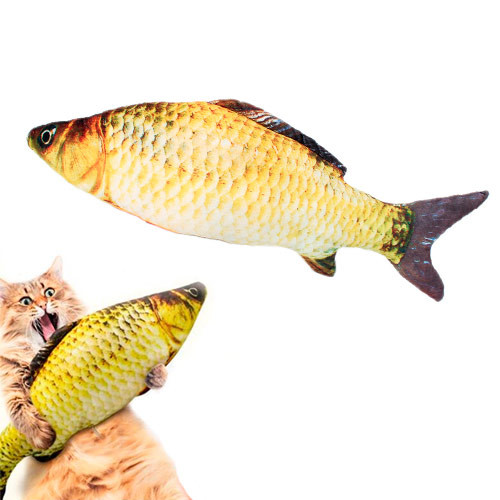 М'яка іграшка риба Карась 40см для кішок кота з котячою м'ятою