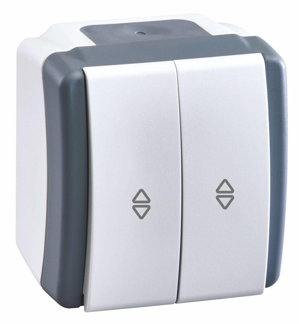 Вимикач двоклавішний прохідний, Mono electric, OCTANS IP54
