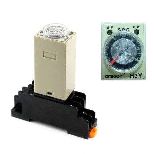 Реле часу, таймер Omron H3Y-2, 0-30с 110В 5А на DIN-рейку
