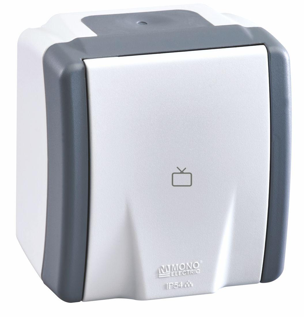 Розетка TV-кінцева з кришкою, Mono electric, OCTANS IP54