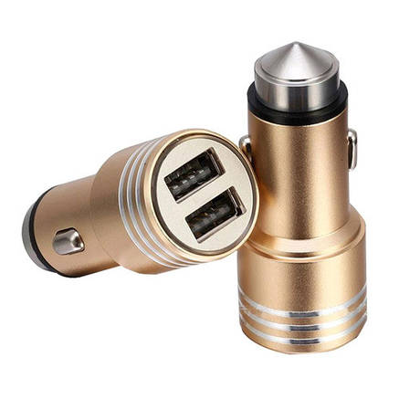 Автомобільний зарядний пристрій 2x USB 2.4А метал в прикурювач, фото 3
