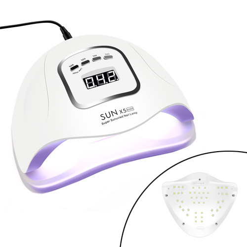 УФ-лампа для сушіння, нарощування гелевих нігтів SUN X5 MAX LED + UV 80Вт