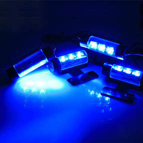 Декоративна 4x3 LED синя підсвітка салону автомобіля, фото 3