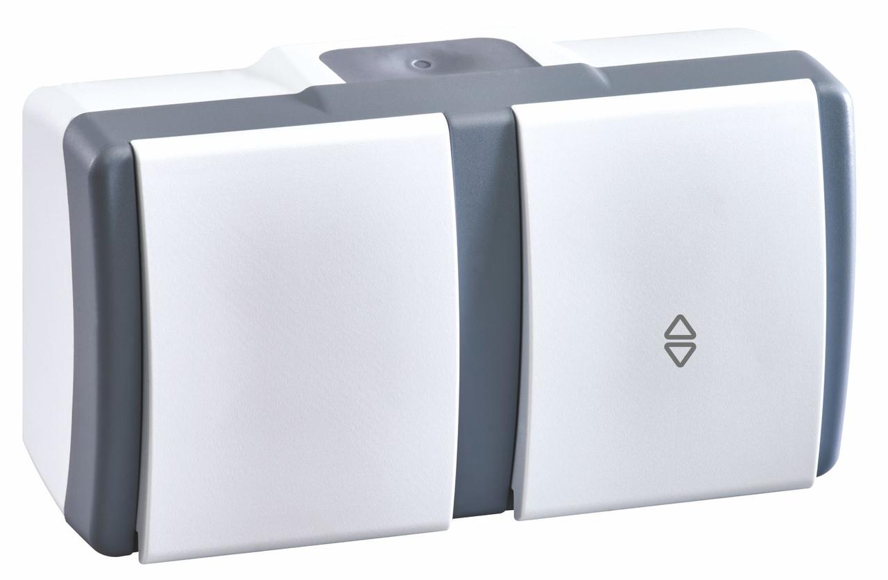 Вимикач одноклавішний + вимикач одноклавішний прохідний, Mono electric, OCTANS IP54