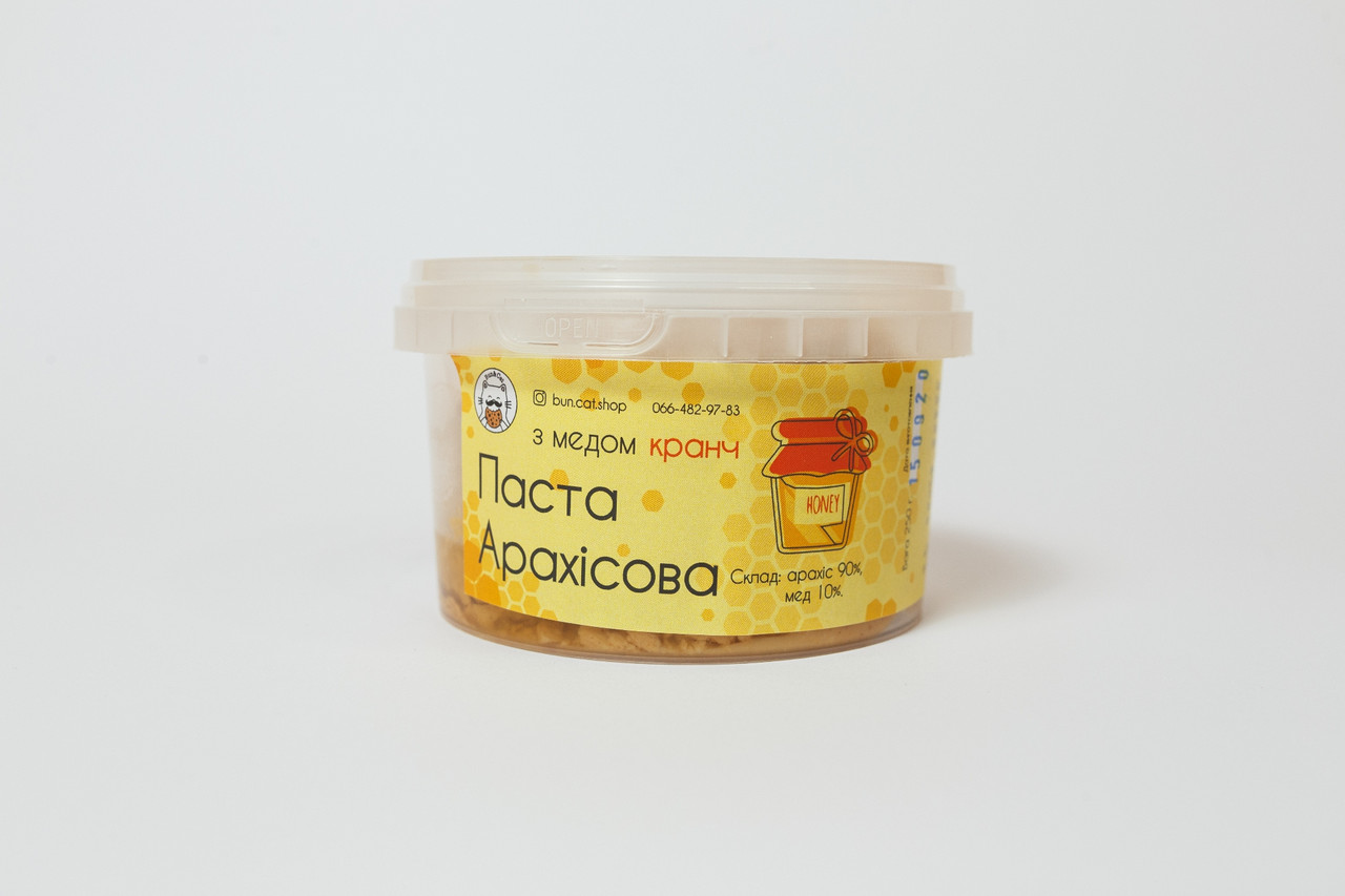 Арахісова паста з медом кранч 250 грам
