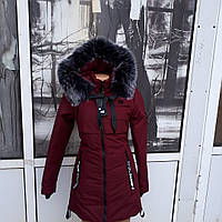 Зимова підліткова куртка для дівчаток парку на знімній хутряній підстібці