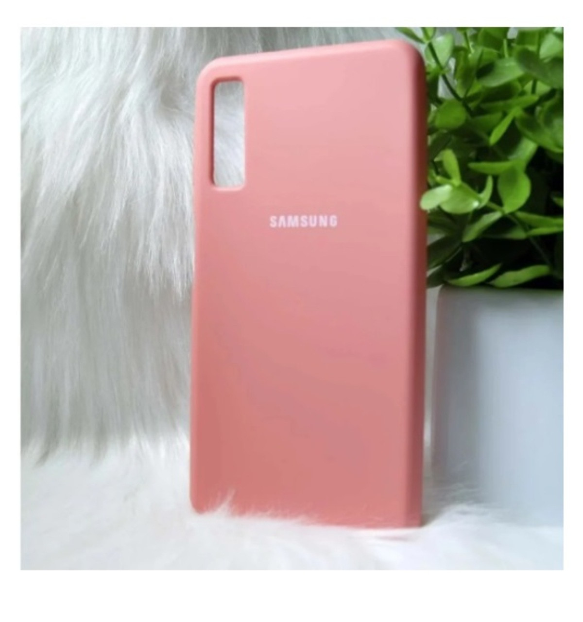 Силіконовий чохол Original Silicone Case Samsung A750/A7 2018 Pink (рожевий)