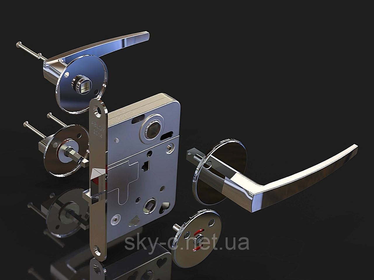 Abloy Комплект WC — Замок, ручка, засувка
