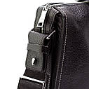 Сумка-портфель чоловічий чорний шкіряний для документів ноутбука ділова чоловіча сумочка з натуральної шкіри, фото 5