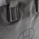 Сумка-портфель чоловічий чорний шкіряний для документів ноутбука ділова чоловіча сумочка з натуральної шкіри, фото 7