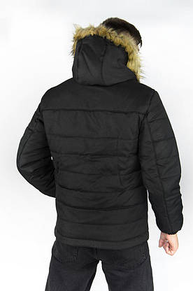 Куртка чоловіча зимова чорна "Аляска" + подарунок Рукавички, фото 3