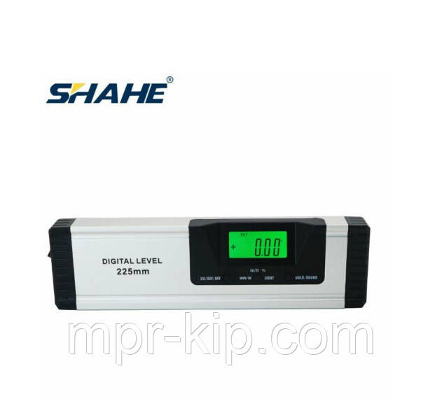 Цифровий рівень із лазером Shahe (5419-225D) 4x90° з магнітною основою та підсвіткою. 225 мм