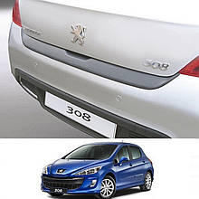 Пластикова захисна накладка на задній бампер для Peugeot 308 2007-2013