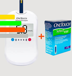 Глюкометр OneTouch Select Simple + 60 тест-смужок, фото 1