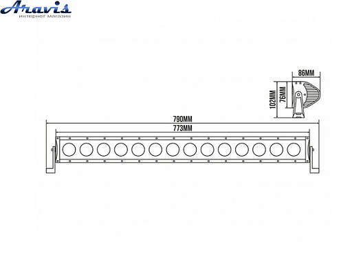 Світлодіодна LED балка люстра на дах авто Белавто BOL1410C 140W ближній+дальній, фото 2