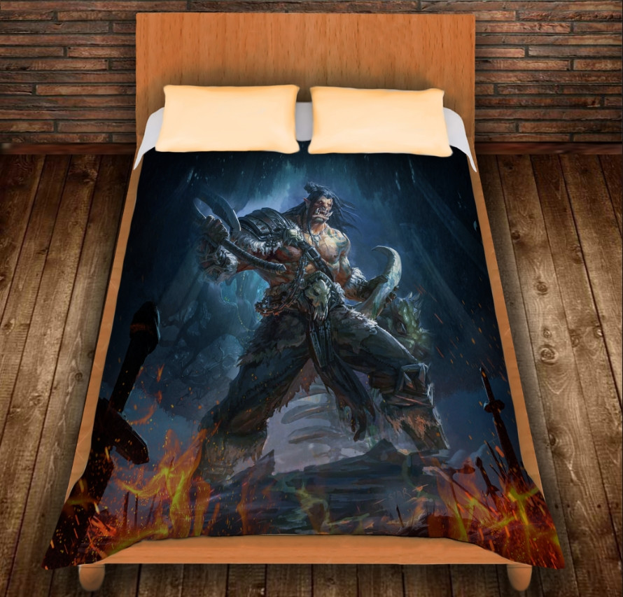 Плед з 3D принтом-GROM WARCRAFT