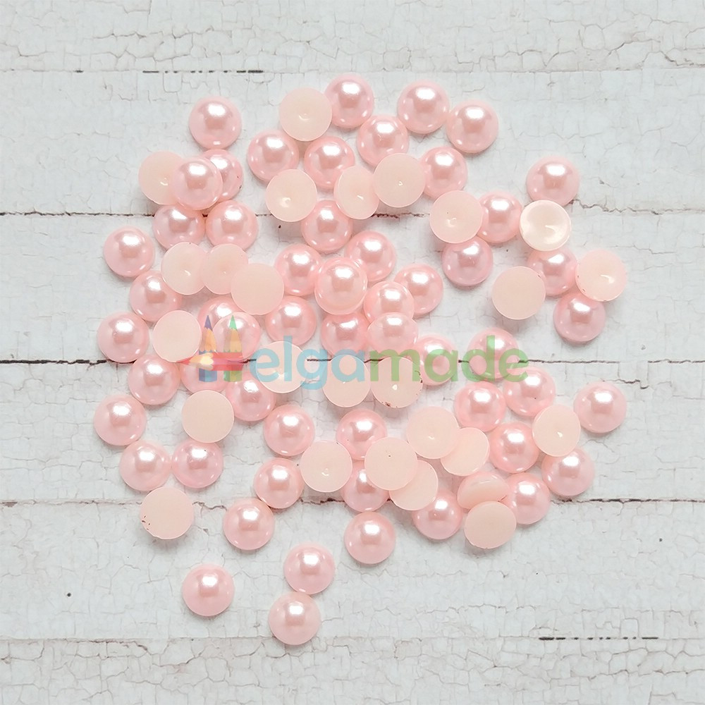 Напівбусини перли РОЖЕВІ, 8 мм, 10 г, фото 1