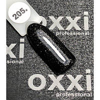 Гель-лак Oxxi 205 чорний зі сріблястими блискітками, 10 мл