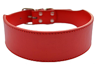 Кожаный ошейник для собак "Lockdog" красный ширина 4 см