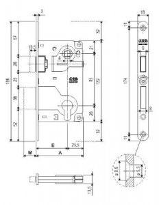 Врезные механизм замки для дверей AGB CENTRO PZ 18/85 античная бронза - фото 2 - id-p701028958