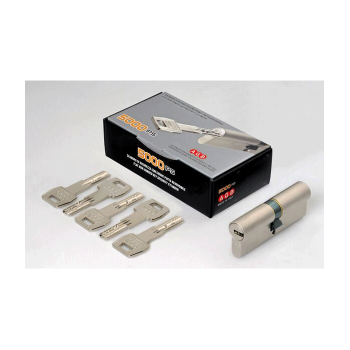 Цилиндры для дверных замков AGB (Италия) Scudo5000/95 мм, ручка-ключ, 40/55, мат.хром - фото 3 - id-p740141668