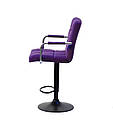 Стілець барний Augusto Arm Bar BK-BASE велюр пурпуровий В-1013, опора чорна з регульованою висотою, фото 2