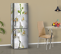 Самофиксирующаяся наклейка на холодильник магнитная, Орхидея 180 х 60 см, Лицевая+Левая(А)