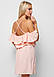 Витончене персикове повсякденне плаття, персик, фото 3