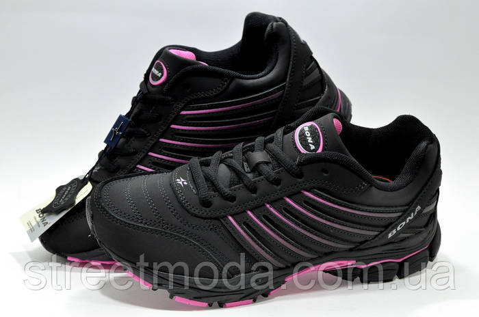 Купить Женские кроссовки Bona, Чёрный/Розовый (Нубук), цена 1545 грн ...