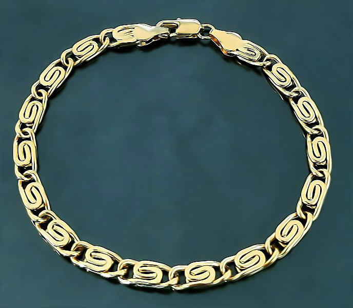 Браслет Аthena зі сталі. Позолота 18К. Довжина: 18,5 см. Ширина: 5 мм. Плетіння: скріпка.