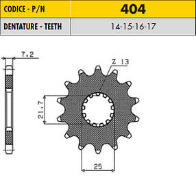 SUNSTAR 40417 Зірка на 17 зубів KAWASAKI W, ZR, ZR-7, ZX-7R, ZX-7RR; SUZUKI DL, GSF, GSR, GSX, GSX-,JTF520,17