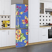 Самофиксирующаяся наклейка на холодильник магнитная с цветами 180 х 60 см Лицевая